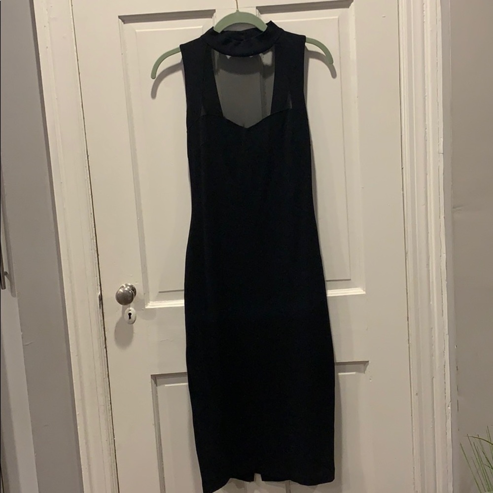 NWOT Sexy black high neck dress - Picture 6 of 7